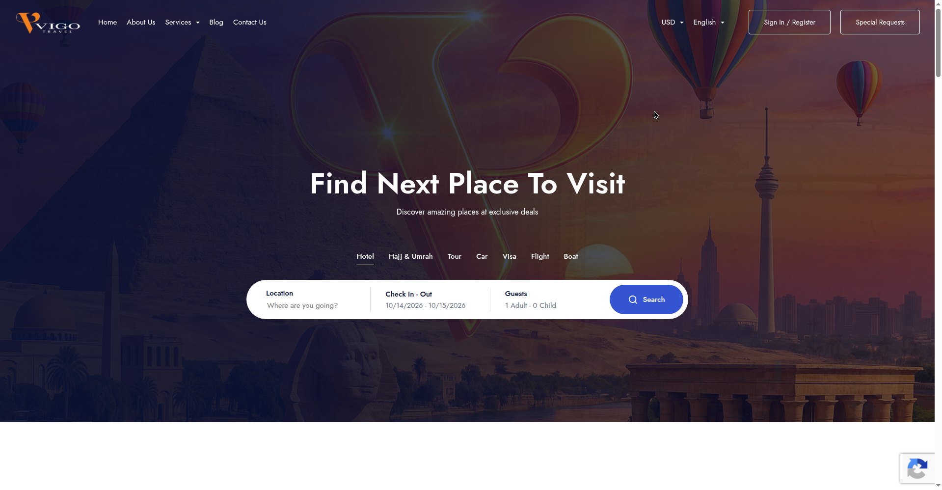 Vigo Travel — Egypt Travel Booking Platform